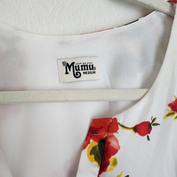 Show Me Your Mumu Jamie White Floral Long Sleeve Slip Tunic Mini Dress Boho M - Picture 10 of 13